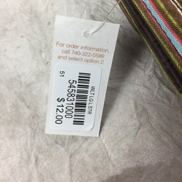 Longaberger Homestead Bag and Wallet Striped Tote and Wallet Matching Set - Picture 13 of 14